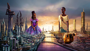 Iwájú Series – Futuristic Cityscape and Characters, TV Show, Iwájú HD wallpaper