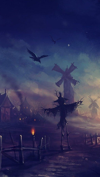 Night view in halloween HD phone wallpaper