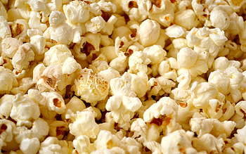 Tasty popcorn snack, Food , Popped corn kernels, Vibrant background HD wallpaper