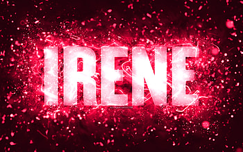 Happy Birtay Irene, , pink neon lights, Irene name, creative, Irene Happy Birtay, Irene Birtay, popular american female names, with Irene name, Irene HD wallpaper