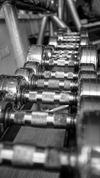 Sports, Bw, Chb, Metal, Black And White, Black-And-White, Dumbbells, Gym, Gymnasium HD phone wallpaper