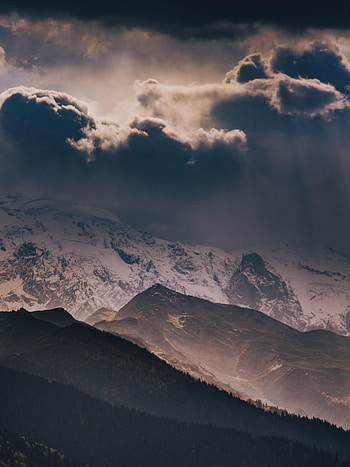 Landscape, Nature, Mountains, Twilight, Clouds, Dusk HD phone wallpaper