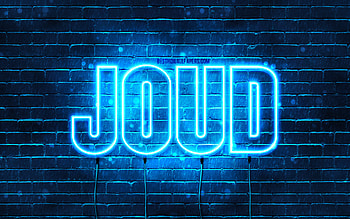 Joud, , with names, Joud name, blue neon lights, Happy Birtay Joud, popular arabic male names, with Joud name HD wallpaper
