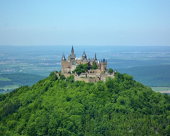Hohenzollern Castle, trees, sky, castle, mountain HD wallpaper