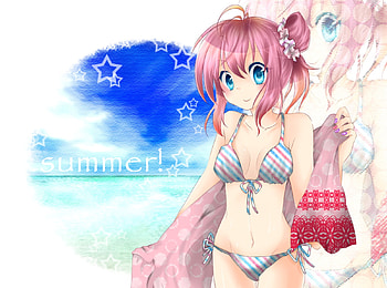 Megurine Luka, awesome, stars, artistic, nice, beach, two piece, digital, cg, aqua eyes, sexy, white, art, hot, girl, singer, aqua, pink hair, anime girl, anime, pretty, stripped, megurine, virtual, sand, luka, black, song, cute, vocaloid, beauty, surf, music, swimsuit, vocaloids, thighhighs, water, program, sea, towel, stripped bikini, bikini, beautiful, diva, tail, pink, cool, clouds, sky, idol, scarf HD wallpaper