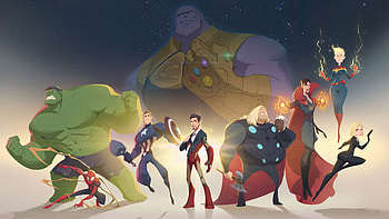 The Avengers Team , avengers, superheroes, artwork, digital-art, iron-man, thanos, hulk, captain-america, thor, doctor-strange, spiderman, artist, artstation HD wallpaper