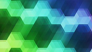 Hexagons, spectrum, colorful, green & blue, pattern HD wallpaper