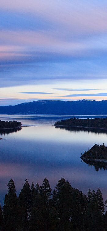 Emerald Bay , Lake Tahoe, California, Breathtaking mountain silhouette HD phone wallpaper