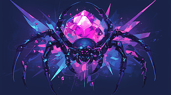 Cybernetic Spider Crystal Art, spider, crystal, Digital Art, fantasy, vibrant colors HD wallpaper