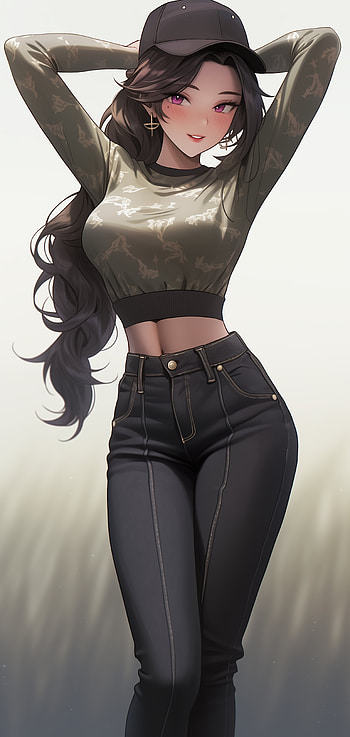 cartoon, girl, Beautiful Girl, jeans HD phone wallpaper