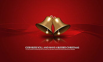 Merry Christmas!, bell, word, qoute, craciun, christmas, red, card HD wallpaper