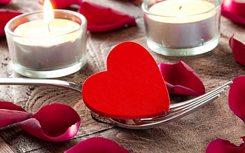 Love candle, candles, flowers, love, red HD wallpaper