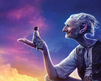 The BFG (2016), blue, man, poster, girl, the big friendly giant, hand, pink, fantasy, yellow, movie, child copil HD wallpaper