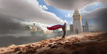 Clouds And Knight, knight, artist, artwork, digital-art, artstation HD wallpaper