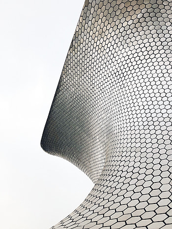 Building, facade, hexagonal grid HD phone wallpaper