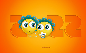 2022 Gemini Year, Happy New Year 2022, yellow background, 3D Gemini zodiac sign, 2022 New Year, Gemini zodiac sign, 2022 concepts, Gemini HD wallpaper