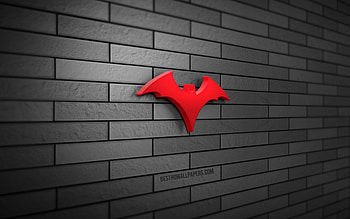 Batwoman 3D logo, , gray brickwall, creative, superheroes, Batwoman logo, 3D art, Batwoman HD wallpaper