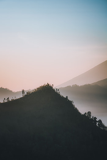 Landscape, Nature, Twilight, Mountain, Vertex, Top, Fog, Dusk HD phone wallpaper