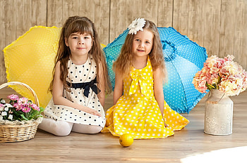 sweet, umbrella, children, girls, flowers, girl HD wallpaper