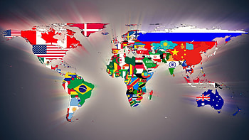 Flags, Global Map HD wallpaper
