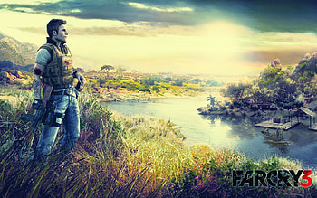 Far Cry 3 scenery, Breathtaking landscapes, Captivating visuals, Action-packed HD wallpaper