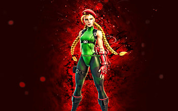 Cammy, , red neon lights, Fortnite Battle Royale, Fortnite characters, Cammy Skin, Fortnite, Cammy Fortnite HD wallpaper