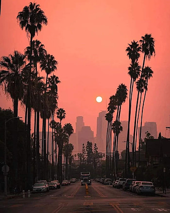 Los Angeles California, afterglow, sky HD phone wallpaper