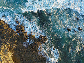 Nature, Stones, Sea, Rocks, View From Above, Foam HD wallpaper