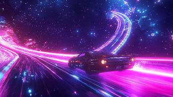 Neon Dream: Racing Vehicle, vehicle, racing, futuristic car, neon lights, sci fi landscape HD wallpaper