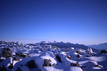 Horizon, glacier, mountains, nature HD wallpaper