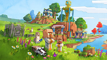 Minecraft Legends - The Village, video game, Minecraft Legends, Minecraft, village, landscape HD wallpaper