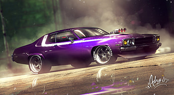 Plymouth Road Runner Hurstley, cars, artist, digital-art, deviantart, artwork HD wallpaper