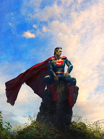 Superman, cloud, sky, man of steel, man of tomorrow, Superboy, big blue boyscout, lastSonOfKrypton HD phone wallpaper