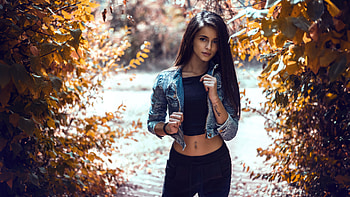 Brown Eyes Tatto Girl Pierced Navel , tattoo, girls, model HD wallpaper