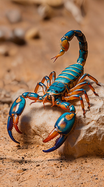 Vibrant Scorpion for Your , blue, desert HD phone wallpaper