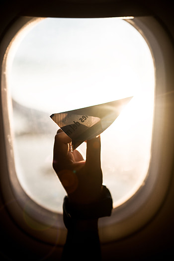 Miscellanea, Miscellaneous, Window, Porthole, Sunlight, Paper Airplane, Paper Plane HD phone wallpaper