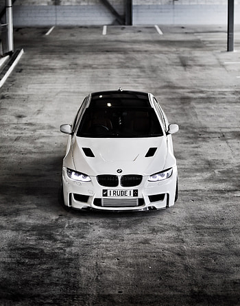White BMW car, luxurious car HD phone wallpaper