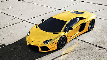 Aventador Top View, Gold Lamborghini HD wallpaper