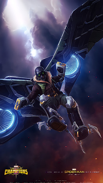 Vulture, game, spiderman home coming, Marvels, iron man, spiderman, Marvel, marvel contest of shampions HD phone wallpaper
