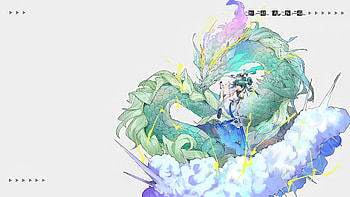 Tower of Fantasy | Huang (Meme) Light, green, chinese dragon, anime girl, video game, Tower of Fantasy HD wallpaper