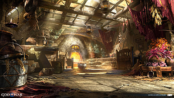 God of War Ragnarok - Jotunheim - Grýla’s house, video game, God of War: Ragnarök HD wallpaper