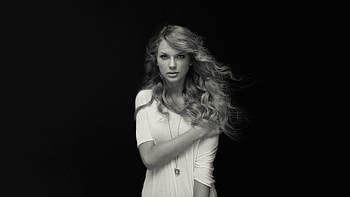 Taylor swift, curly hair, black and white HD wallpaper