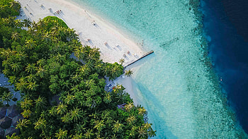 Maldives island, Tropical aerial view, Beach HD wallpaper