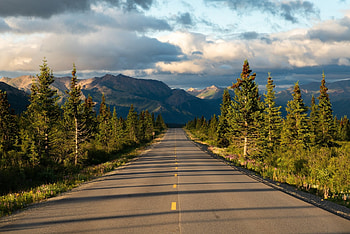 Road, tar, sky, nature HD wallpaper