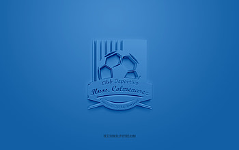 Hermanos Colmenares, creative 3D logo, blue background, Venezuelan football team, Venezuelan Primera Division, Alberto Arvelo, Venezuela, 3d art, football, Hermanos Colmenares 3d logo HD wallpaper