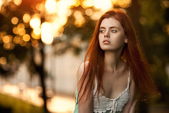 Redhead Girl Outdoors, redhead, girls, model, outdoors HD wallpaper