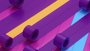 Vibrant 3D abstract pattern featuring colorful rolls and stripes in various hues. HD wallpaper