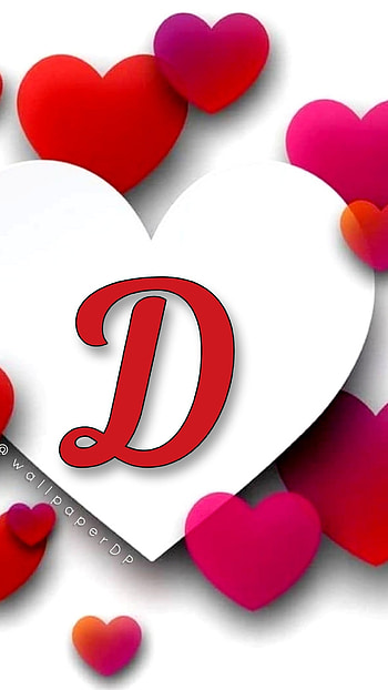 D Letter, Heart Background HD phone wallpaper