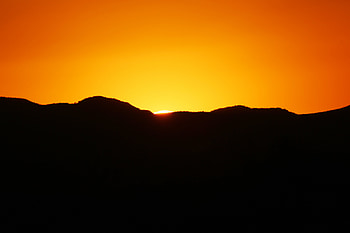 Sunset, Twilight, Dark, Dusk, Hills, Evening HD wallpaper