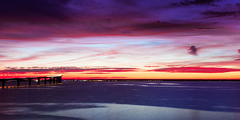 Nature, Sunset, Sky, Horizon, Bridge HD wallpaper